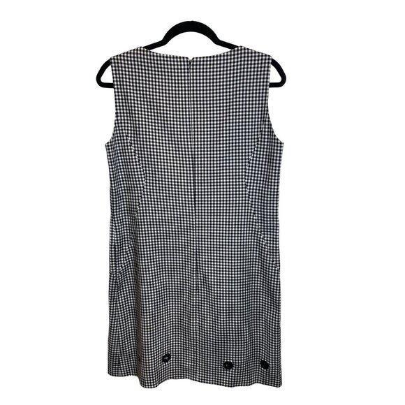 Tahari Black & White Gingham Sleeveless Dress w/Decoration at Hem Sz 6 * Classic - Picture 2 of 10